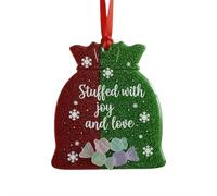 Ornements en verre de mer en forme de sac, ornements à suspendre pour sapin de Noël, art du verre de mer pour meilleurs amis pour les anniversaires d'hiver, les célébrations ou les rassemblements