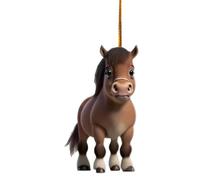 Ornements Et Décor De Chevaux,Ornements D'arbre De Noël De Chevaux - Miroirs de voiture Pendentif Acrylique | Figurines de cheval suspendues de noël 2D, fournitures de pendentifs d'animaux réalistes p