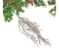 Ornements Étincelants pour Sapin De Noël - Décorations Artificielles Brillantes avec Perle - Ornements de Feuille et Tige Pailletés,pour Vacances Fête Portes d'Entrée Cheminées Maison