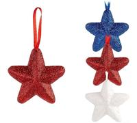 Ornements Étoiles Pailletées 36pcs pour suspension pour facile DIY(24pcs) | Parfait 4 juillet, Veterans Day, Noël, fêtes patriotiques, décorations murales, sapins, fenêtres