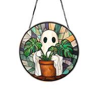 Ornements fantômes, décoration d'arbre d'halloween, Design fantôme de Lecture en Acrylique, Accessoire de breloque de Sac léger,Ensemble 2D pour rétroviseur de Voiture, cheminée (B, One Size)