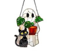 Ornements fantômes, décoration d'arbre d'halloween, Design fantôme de Lecture en Acrylique, Accessoire de breloque de Sac léger,Ensemble 2D pour rétroviseur de Voiture, cheminée (A, One Size)