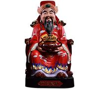 Ornements Feng Shui Dieu de la Richesse Décoration Cadeau du Nouvel an Chinois Décoration de la Maison Attirer la Richesse et la Bonne Chance, Cadeau Feng Shui Statues du Dieu de la richess