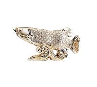 Ornements Feng Shui Faits à la Main Arowana Statue de Poisson doré Décoration de Bureau à Domicile Décoration de Table Ornements Feng Shui Richesse Poisson Rouge Meilleur Cadeau pour l'ouve