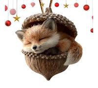 Ornements Glands Animaux forêt | Cônes pin Animaux forêt Acrylique 2D | Pendentif décoratif Forme d'animal Suspendu Forme Pomme pin | Figurine créature Bois Mignonne, décoration d'arbre noël