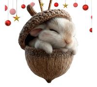 Ornements Glands Animaux forêt | Cônes pin Animaux forêt Acrylique 2D | Pendentif décoratif Forme d'animal Suspendu Forme Pomme pin | Figurine créature Bois Mignonne, décoration d'arbre noël