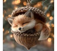 Ornements Glands d'animaux Forêt - Ornements Mignons en Forme De Gland d'animal De La Forêt, Décoration Saisonnière d'animaux Suspendus en Acrylique 2D pour Décorations d'arbre Noël