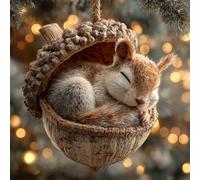 Ornements Glands d'animaux Forêt - Ornements Mignons en Forme De Gland d'animal De La Forêt, Décoration Saisonnière d'animaux Suspendus en Acrylique 2D pour Décorations d'arbre Noël