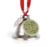 Ornements, grenouilles et champignons Cloche de Noël annuelle 2025 avec un ruban rouge à suspendre, décoration d'arbre d'hiver, décorations d'hiver