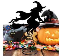 Ornements Halloween pour arbre Ornements sorcière de fête en fer noir avec | Décoration De Cime D'Arbre Sorcière Pour Thanksgiving Automne Cheminée Fête Maison Et Bureau Bar Maison Ha