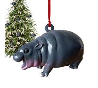 Ornements Hippopotame pour Sapin De Noël,Décoration de Noël | Pendentif Mignon en Résine Déco Maison pour Portes Fenêtres Miroirs Chambre Voiture Festive