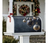 Ornements Housses magnétiques de boîte aux lettres de Noël pour décoration de jardin et extérieur, 53,3 x 64,9 cm, doré/argenté/bleu