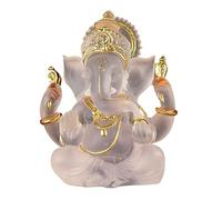 Ornements indiens en résine | Statues du Seigneur Ganesha 5, 51 H Figurines de Dieu éléphant en résine blanche Figurine d'idole de Ganesha indien pour la maison, le bureau, l'étagère, la table, les or