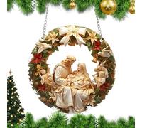 Ornements Jésus Pour Arbre De Noël | Ornements Religieux Suspendus en Acryliqe 2D pour Crèche de Noël,Suspension Attrape-Soleil avec Scènes de Nativité pour Cadeau Catholique Maison Voiture Chambre Fe