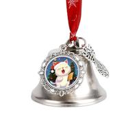 Ornements, joli chat chantant des chants de Noël 2025 avec un ruban rouge à suspendre, décoration d'arbre d'hiver, décorations d'hiver