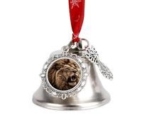 Ornements, lion en colère, cloche de Noël annuelle 2025 avec un ruban rouge à suspendre, décoration d'arbre d'hiver, décorations d'hiver