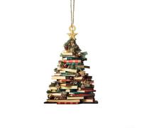 Ornements Livres Acrylique 5pcs 8cm Suspensions Sapin Noël Thème | Utilisation intérieure extérieure Représentation artistique des livres pour accessoire pour déco toute l'année
