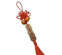 Ornements, Ornement de Richesse Pendentif d’Argent des Cinq empereurs | Pendentif gourde d'argent cinq empereurs, breloque à pompon à nœud chinois pour la prospérité et le succès, décoration de la