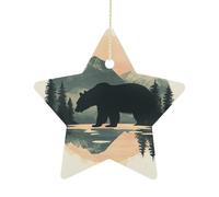 Ornements Ours Et Faune Sauvage De Montagne Hanging Céramique Noël Décoration pour Magasins Bureau Vacances