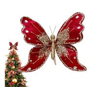 Ornements papillon pour sapin de Noël, décorations de papillons saisonnières, accessoires de bouquet de fleurs, décorations d'arbre de Noël, décorations d'arbre de Noël, accents de papillon de Noël