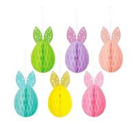 Ornements Pâques Arbre 6 Pièces | Décor Lapin Œuf Papier Saisonnier | Accessoires Intérieur Mur Fenêtre Fêtes Groupes Communauté Centres Religieux Décoration Élégante Créative Colorée