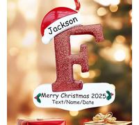 Ornements personnalisés en forme de lettre de A à Z pour sapin de Noël, décorations de sapin de Noël initiales personnalisées, décorations de premier Noël personnalisées pour bébé, pendentif 3D en