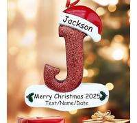 Ornements personnalisés en forme de lettre de A à Z pour sapin de Noël, décorations de sapin de Noël initiales personnalisées, décorations de premier Noël personnalisées pour bébé, pendentif 3D en