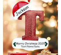 Ornements personnalisés en forme de lettre de A à Z pour sapin de Noël, décorations de sapin de Noël initiales personnalisées, décorations de premier Noël personnalisées pour bébé, pendentif 3D en