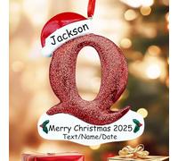 Ornements personnalisés en forme de lettre de A à Z pour sapin de Noël, décorations de sapin de Noël initiales personnalisées, décorations de premier Noël personnalisées pour bébé, pendentif 3D en