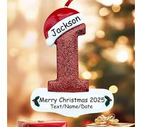 Ornements personnalisés en forme de lettre de A à Z pour sapin de Noël, décorations de sapin de Noël initiales personnalisées, décorations de premier Noël personnalisées pour bébé, pendentif 3D en