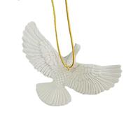 Ornements pigeon de paix, pendentif pigeon volant blanc réaliste 9 × 6 cm, décoration légère en ABS, symbole de paix et d'amour, décoration saisonnière pour Thanksgiving
