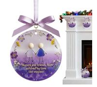 Ornements pour amis - Accessoire de vacances en acrylique 2D pour décoration de sapin de Noël, pour intérieur ou extérieur, cour, réunions de famille, fêtes de vacances, chambre à coucher, salon