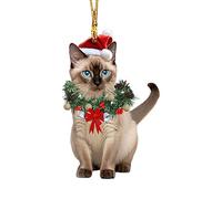 Ornements Pour Chat Arbre De Noël - Décoration De Pendentif Acrylique 2D, Keepsake Keeping Ketten | Ornement D'animaux Fêts, Décoration De Noël Pour Jardin Famille