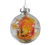 Ornements pour crèche - Décoration religieuse pour sapin de Noël avec pendentif en forme de globe 3D, ornement chrétien pour crèche, décorations à suspendre pour les vacances de foi | Home Car Party
