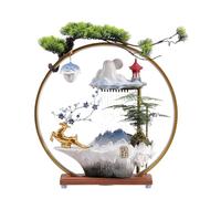 Ornements pour la Maison avec Eau à écoulement continu - Décoration de Bureau de Maison, Accessoire de Bureau, Fontaine Feng Shui pour l'entrée de la Maison, Cadeaux pour Une Nouvelle Maison,