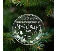 Ornements pour Le Premier Noël des Mariés 2025, Ornement de Noël Jeunes Mariés Décoration de Fête Personnalisés pour Couples Mariage Fiançailles Enterrement Vie Jeune Fille