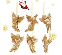 Ornements pour poupées ange - Décorations pour anges suspendus, 6 pièces de décorations pour sapin de Noël, pendentifs ange en or/argent pour fêtes de Noël, Fare riferimento alla descrizione, Se