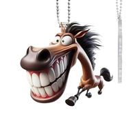 Ornements pour Rétroviseur,Décoratif Automobile Suspendable 2D | Porte-clés Décoratif en Forme de Cheval de Dessin Animé pour Cadeau d'Anniversaire, Noël, Fête, Camion, pour Femmes et