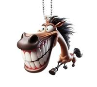 Ornements pour Rétroviseur, Décorations Acryliques sur le Thème du Cheval en 2D, Porte-Clés Cheval Cartoon Pour Cadeau Camion Bagage Anniversaire Fête Noël