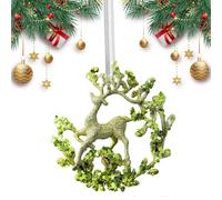 Ornements pour sapin de Noël à paillettes vertes à paillettes décorations | Décorations de Noël 3D à suspendre pour porte, fenêtre, mur, chambre, vacances, maison, lieu de travail