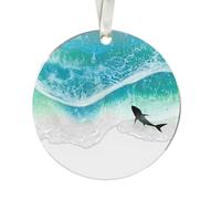Ornements pour sapin de Noël - Animaux 2D ronds - Décoration de festival multifonctionnelle, ornement de petit animal, pendentif de voiture joyeux Noël pour homme et femme
