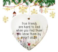 Ornements pour sapin de Noël - Décoration de sapin de Noël - Pendentif en acrylique en forme de cœur - Souvenirs d'amitié pour amis, sœur, lui, elle