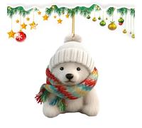 - Ornements pour sapin de Noël, décorations de Noël | suspensions acryliques 2D, figurines d'animaux, figurine miniature d'hiver, pendentif d'animaux de Noël pour le jardin et la décoration de la