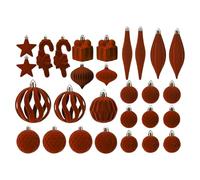 Ornements pour sapin de Noël en velours - Ensemble de boules de Noël incassables, pendentifs décoratifs pour usage intérieur et extérieur, décorations festives pour seuils de fenêtre, jardin, porche