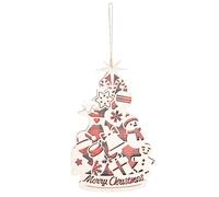 Ornements pour sapin de Noël - Pendentif en bois avec ficelle - Décorations de Noël pour sapin | Pour cour, chambre, extérieur, salle de classe, fenêtre de Saint-Valentin