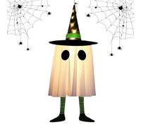 Ornements pour sapin d'Halloween | Pendentif fantômes effrayants de jardin avec lumière LED | décoration Halloween Horreur, accessoire maison sorcière pour porche, mur, porte et salon