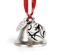 Ornements, rythme d'encre dynamique 2025, cloche de Noël annuelle avec un ruban rouge à suspendre, décoration d'arbre d'hiver, décorations d'hiver