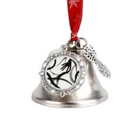 Ornements, rythme d'encre dynamique 2025, cloche de Noël annuelle avec un ruban rouge à suspendre, décoration d'arbre d'hiver, décorations d'hiver