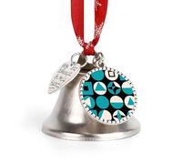 Ornements, rythme géométrique 2025, cloche de Noël annuelle avec un ruban rouge à suspendre, décoration d'arbre d'hiver, décorations d'hiver