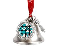 Ornements, rythme géométrique 2025, cloche de Noël annuelle avec un ruban rouge à suspendre, décoration d'arbre d'hiver, décorations d'hiver